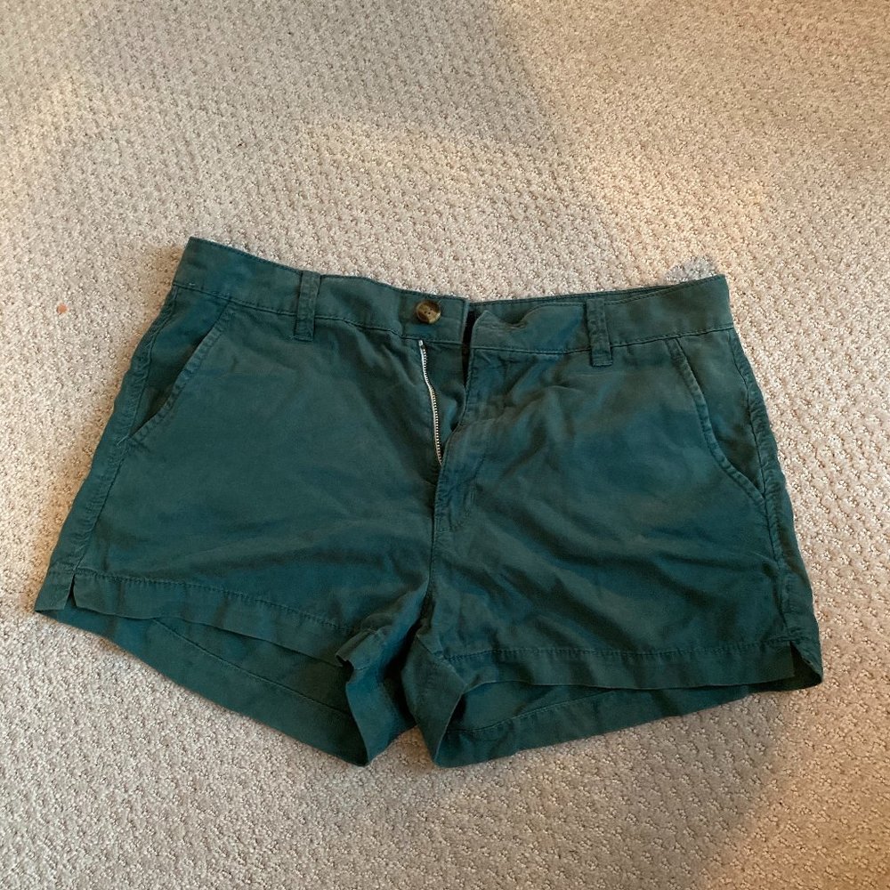 American Eagle Teal Chino Shorty Shorts